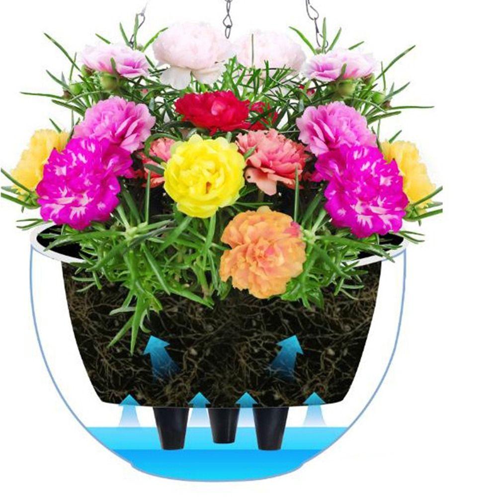 Plastic Imitation Rattan Hanging Pot European Style Macrame Plant Hanger  Garden