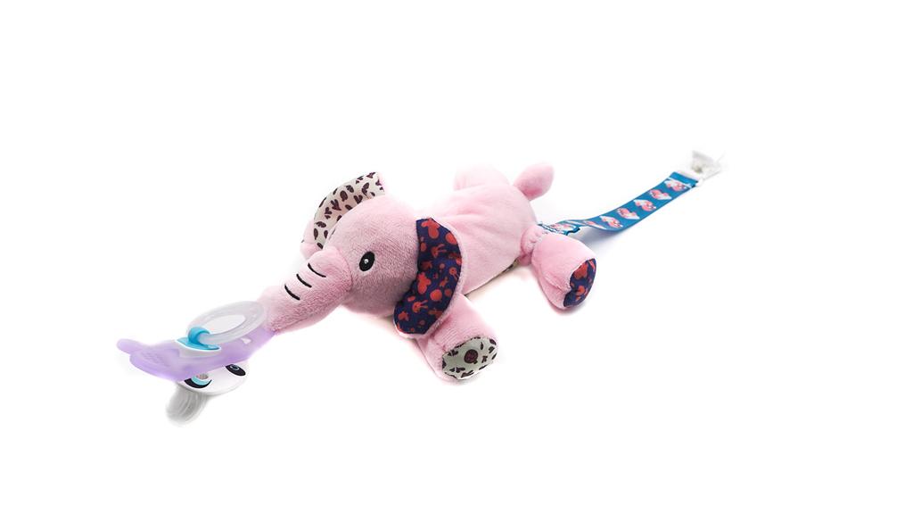 NISSI JIREH Pacifier Pink Months T-Rex & 5-in-1 Holder, Elephant, 0-3