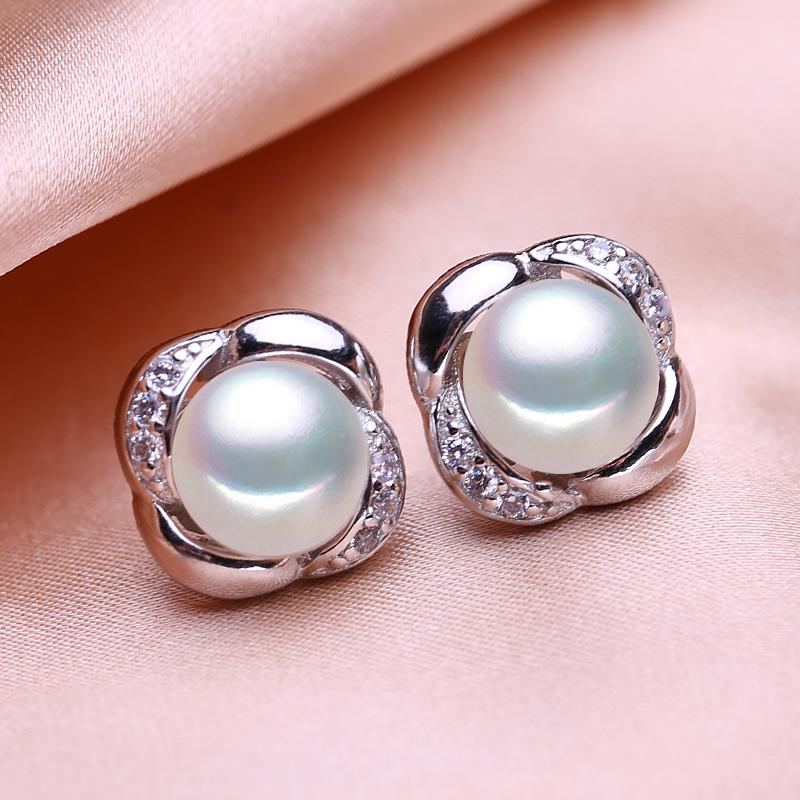 

Серьги SENIKO 8-9 мм с натуральным пресноводным жемчугом, геометрический дизайн, модные серьги с кубическим цирконием для женщин, подарок для девочек белый