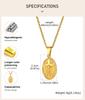 Stainless Steel Jesus Cross Oval Pendant Necklace for Women, Anti Tarnish Religious Prayer Communion Jewelry Gift