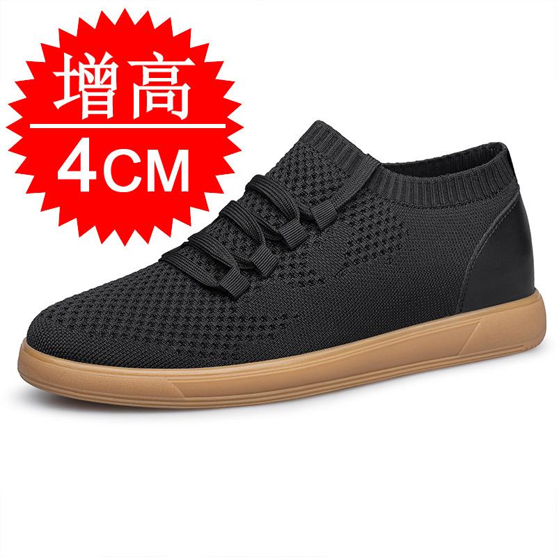 Invisible inner heightening men's shoes 8cm breathable flying weaving fashion mesh heightening shoes men's 6 sports shoes casual board shoes
