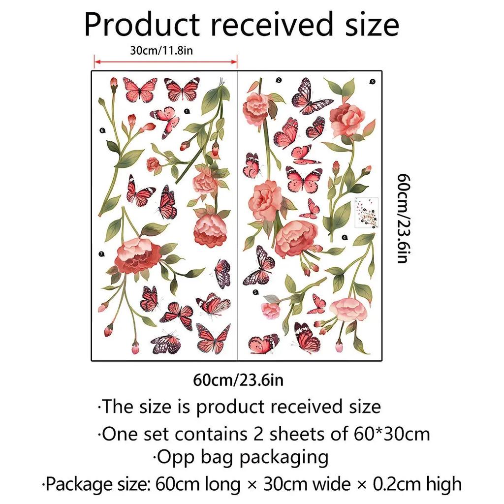 Chinese Style Tree Branch Bird Butterfly Wall Stickers Living Room Background Decoration Wallpaper Home Decor Art Decals Sticker