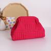 New Knitted Handbag Striped Cloud Large Capacity Daily Versatile Contrasting Color Clip Bag