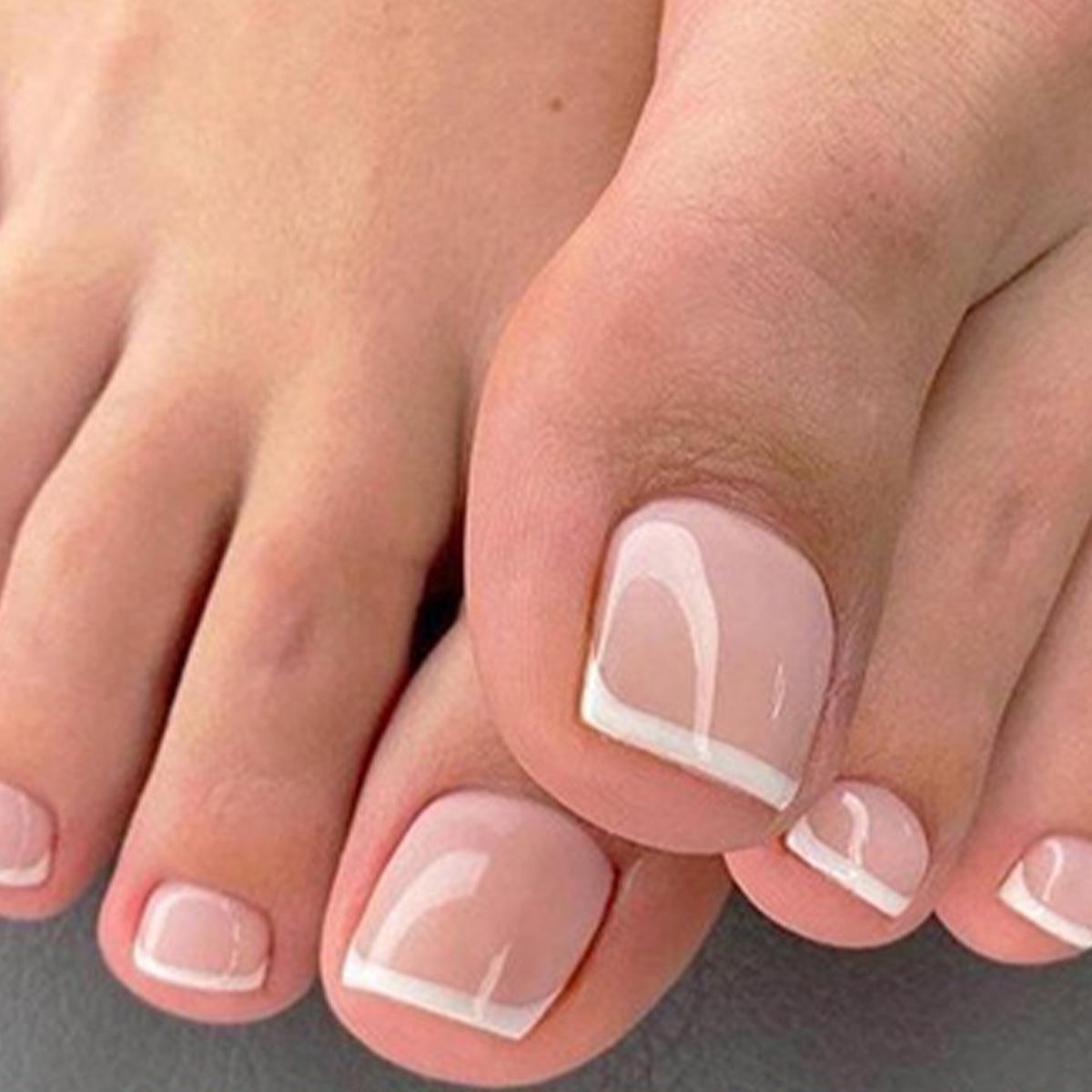 

Cross-Border French Pedicure Wearable Toe Nail Stickers Glue Type