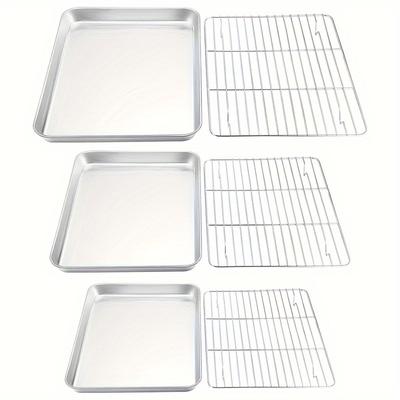 Suit, Stainless Steel Baking Tray with Cooling Rack-perfect for Barbecue and Chicken-available In 3 Sizes
