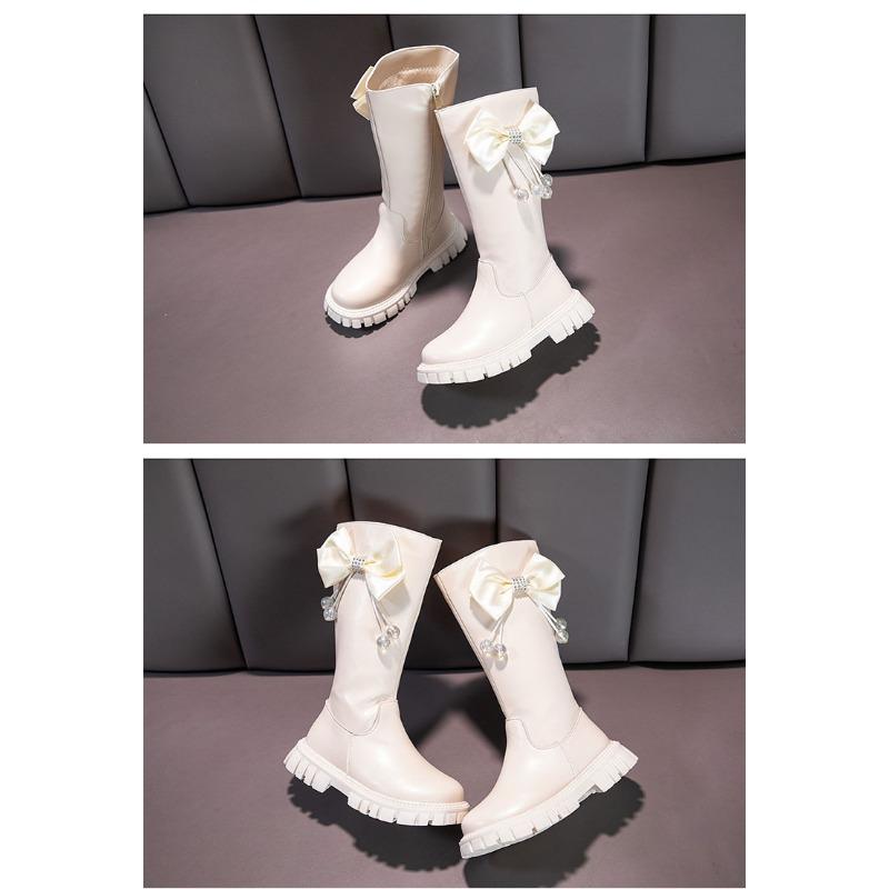 Fashion Foreign Style Girls Boots Long Princess Boots High Boots Autumn and Winter New Girls Soft-soled Leather Boots
