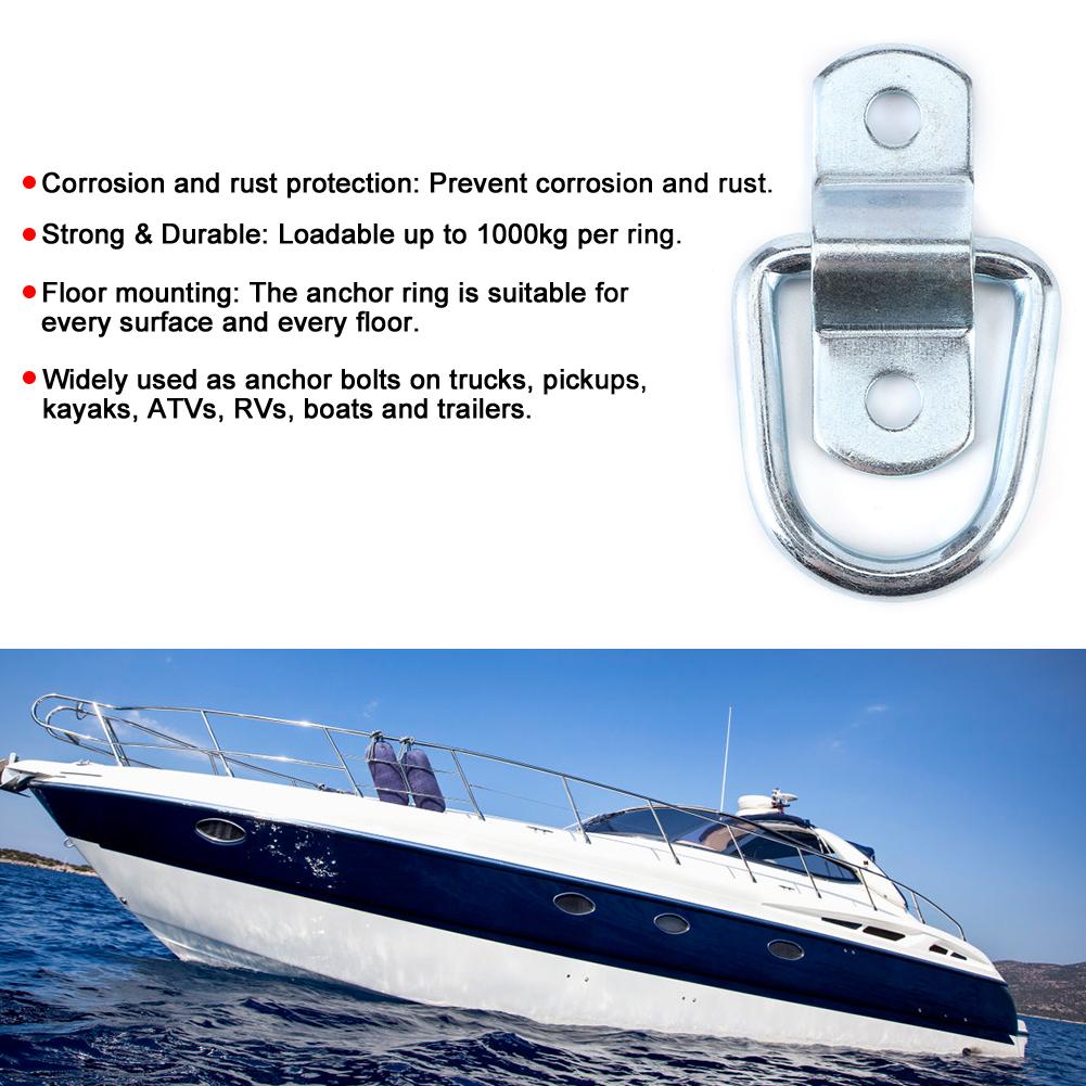 8Pcs Tie Down D Ring Load Anchor Forged Lashing Ring for Truck Trailers Boats