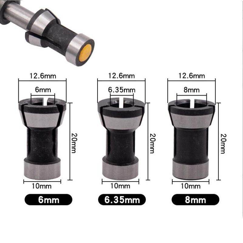 

Фрезерный цанговый адаптер Цанговый патрон Гравировальный обрезной станок Аксессуары для электрических фрез 6/6.35/8 мм NO8