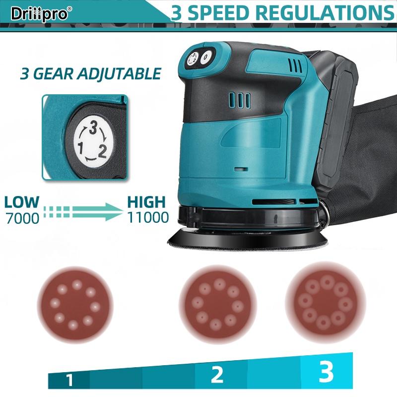 NEW Cordless Electric Sander Car Polisher 3 Gears of Speeds Adjustable Auto Polishing Machine Wood Metal Waxing Grinding Machine 125mm