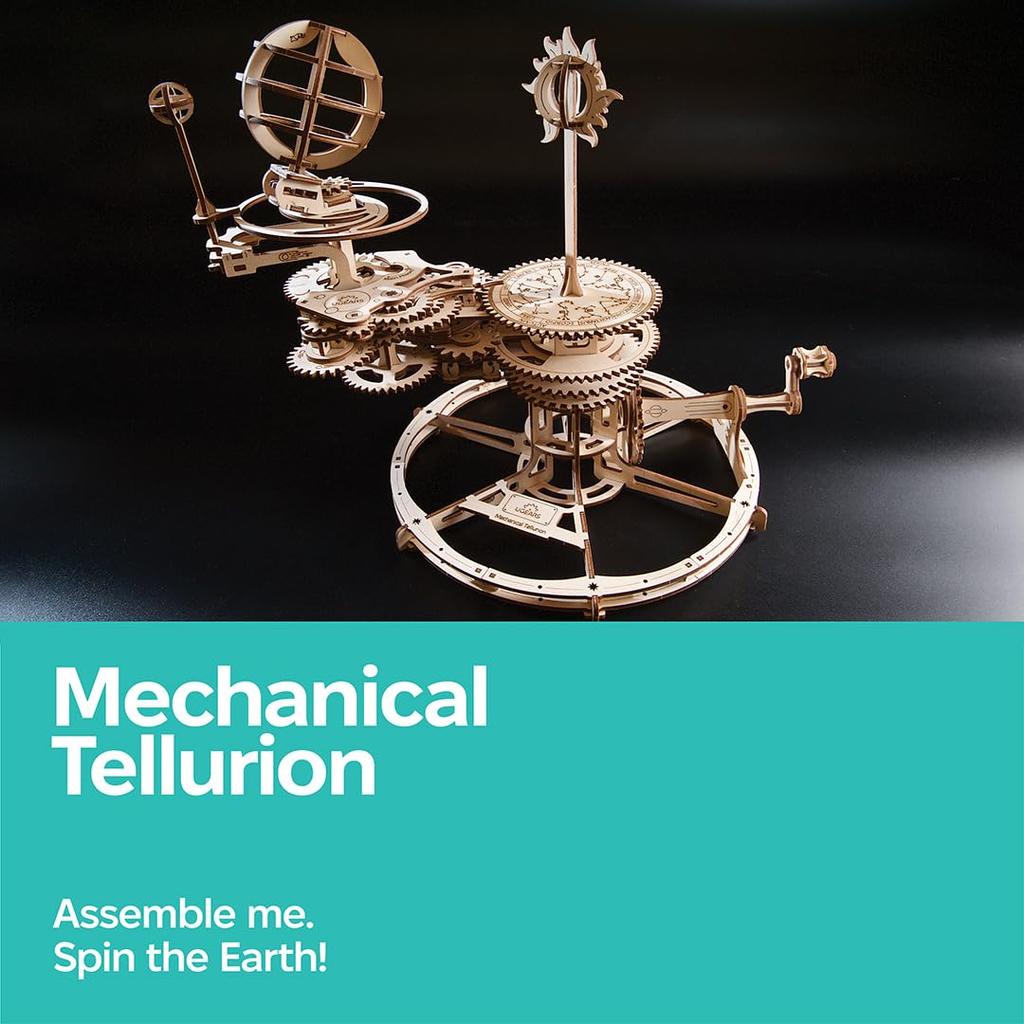 Ugears Mechaniczny Tellurion 70167 Drewniane Rękodzieło Modelarstwo Bez Kleju i Narzędzi dla Dorosłych Dzieci Puzzle, i Zestaw, Wymagane, i