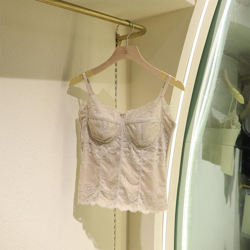 Sexy Slimming Lace Camisole with Built-in Bra Pads for Women