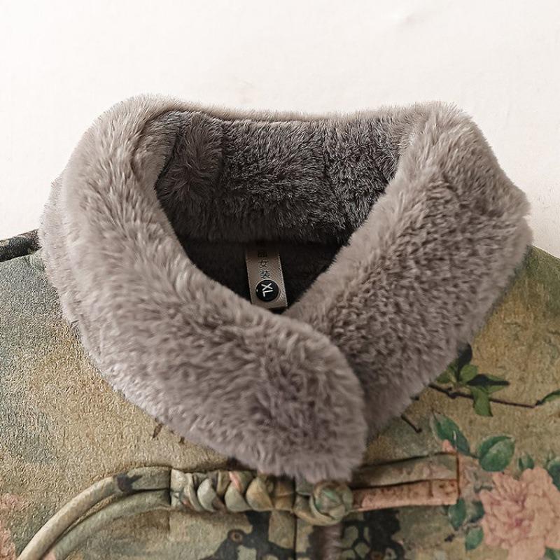 Autumn and winter large size velvet thickened cotton clothes jacket women's new thermal clothes