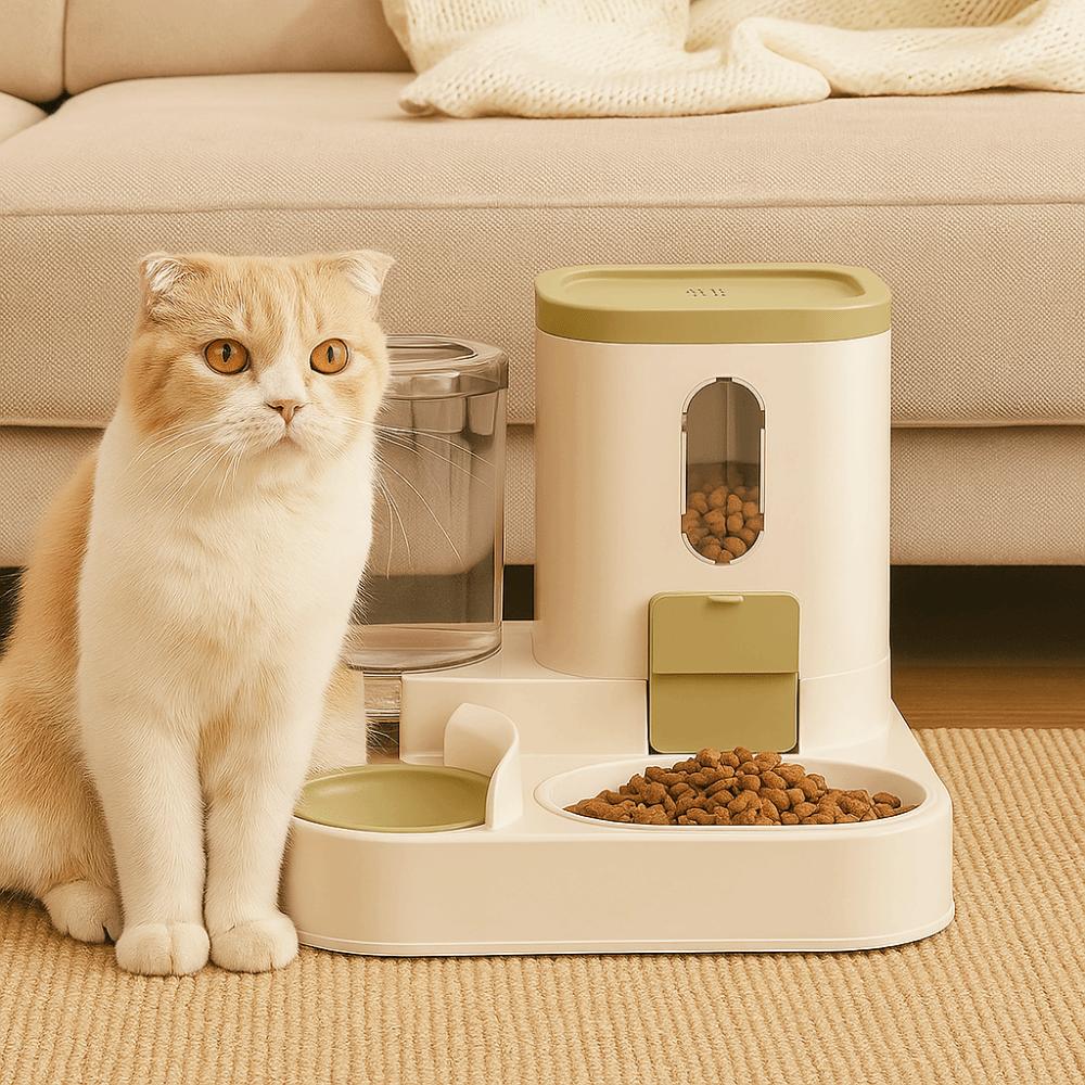 Dry Wet Separation Automatic Cat Water Feeder Integrated Cat Dog Food Bowl  for Water Feeding