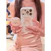 Cute White Background Floral Bear Magnetic Attraction Two-in-one Suitable for Apple 17promax Mobile Phone Case 16pro/15 Case