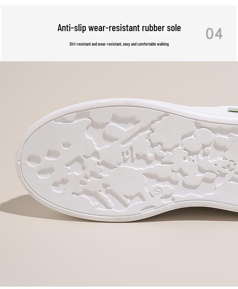 2024 Women's White Korean Style Thick Sole Sneakers: Versatile Autumn Casual Shoes