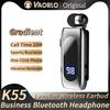 # K55 Lavalier Business Bluetooth 5.2 Headphone Talk/Music Time 20 Hours,LED Digital Display,Noice Cancelling Wireless Earphones