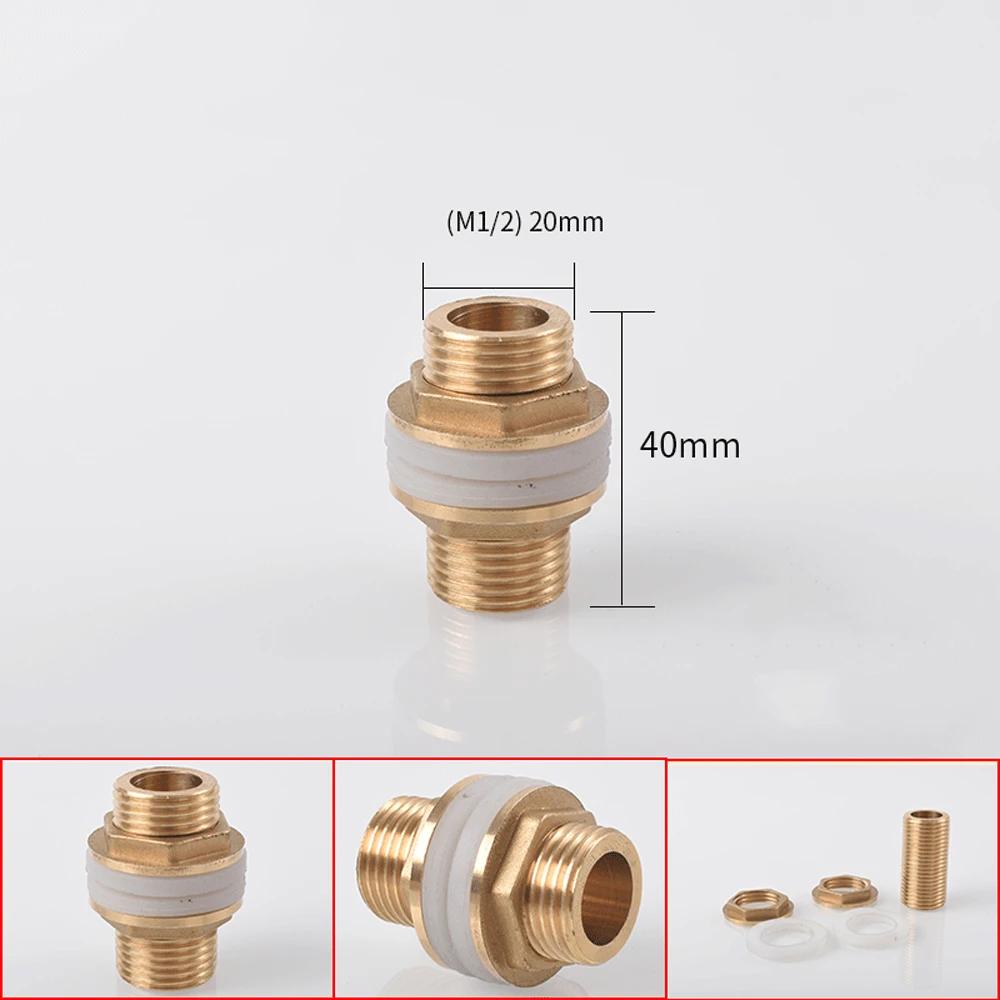 1/8" 1/4" 3/8" 1/2" 3/4" BSPP Male Full Thread Barrel Nipple Bulkhead Brass Connector Water Tank Fitting