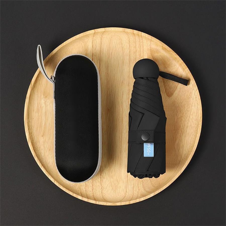 

1 шт. модный женский мини-складной солнцезащитный зонт с защитой от ультрафиолета, портативный карманный капсульный зонт с коробкой чёрный