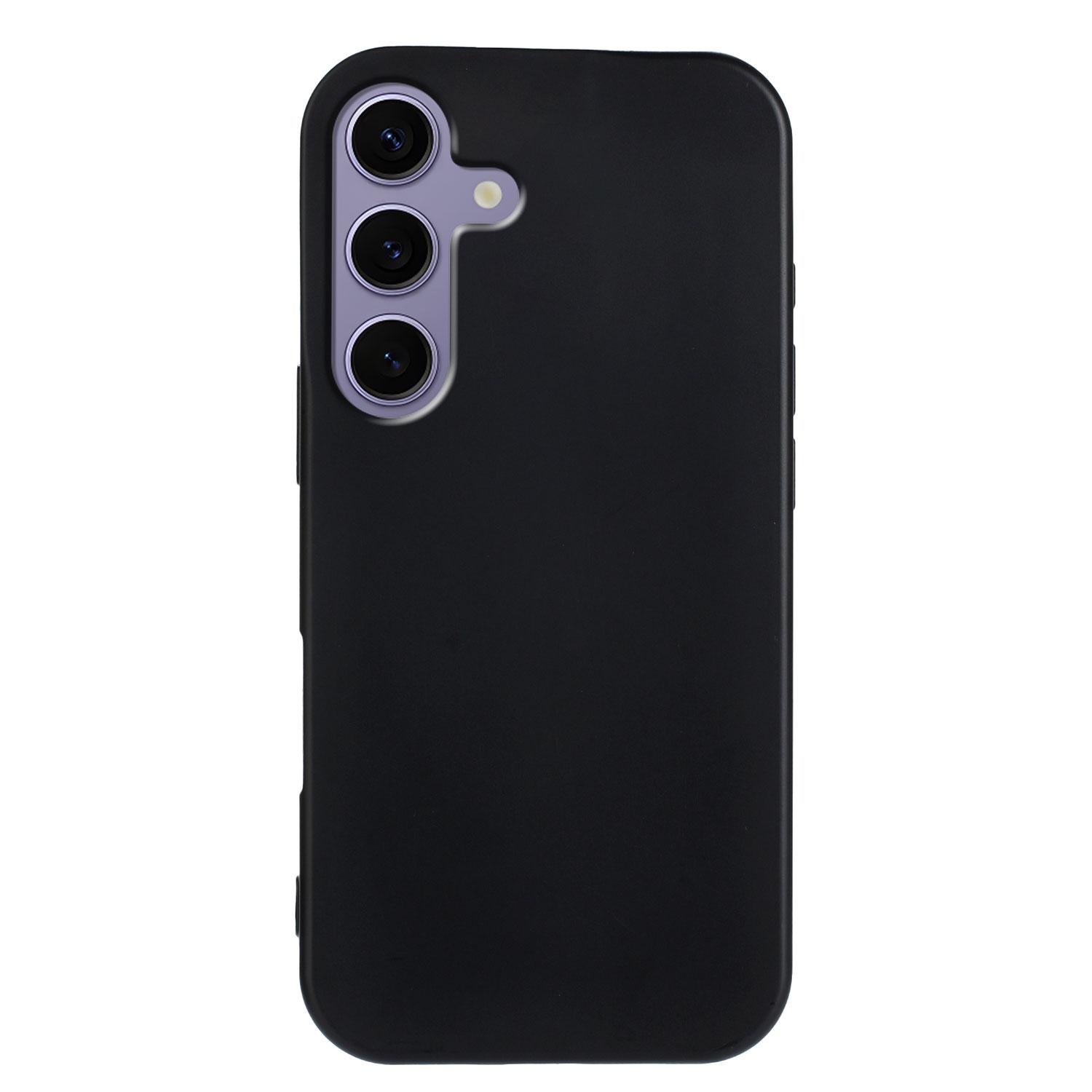 

For Samsung Galaxy S24/Galaxy S25 TPU Case Soft Matte Anti-fingerprint Phone Back Cover Black