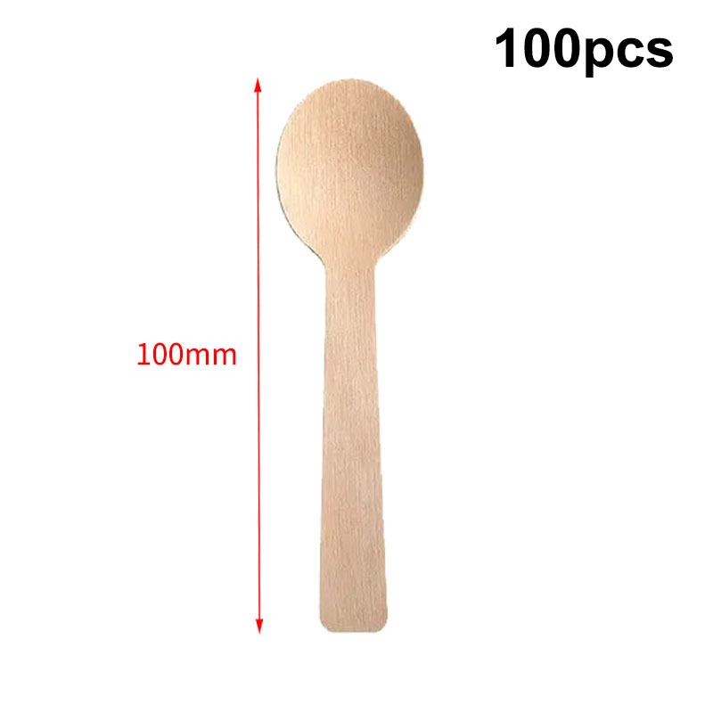 

100 шт. Одноразовый набор деревянных ложек для мороженого и десертов. Подходит для вечеринок, свадеб, тортов. Практичная одноразовая посуда