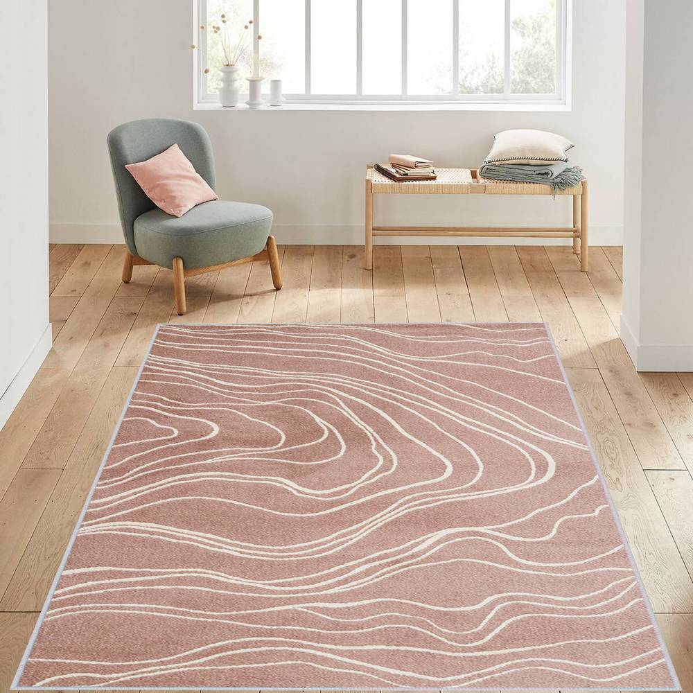 

Домашний моющийся ковер Eliana с принтом LNA1422 50x80 розовый