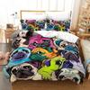 Cartoon Dog King Queen Duvet Cover Lovely Illustrated Pet Puppy Bedding Set Animal Quilt Cover 2/3pcs Polyester Comforter Cover