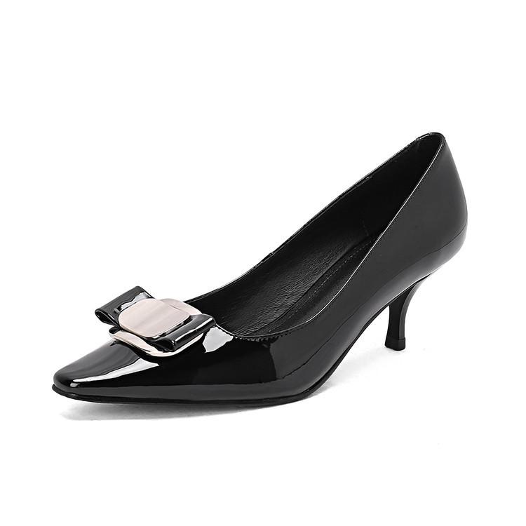 Black work shoes women's thin heels autumn 2025 new pointed patent leather professional work non-grinding feet high heels women