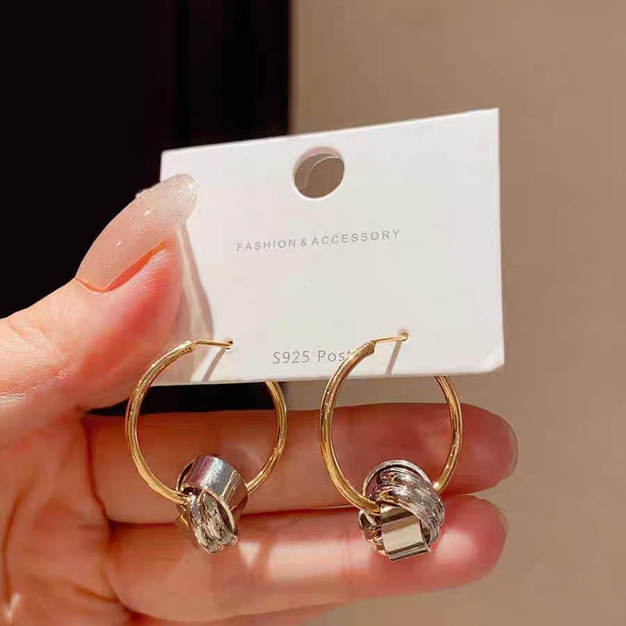 Stylish Two-Way Knot Circle Hoop Earrings: Versatile, Fashionable, Simple Studs for Women