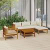Day and Night - Day and Night Garden Furniture 6 Pcs Cream Cushions Solid Acacia Wood