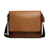 Thompson 31 Brand Letter Logo Embossed Flap Refined Pebble Leather Shoulder Crossbody Bag Large Men Bags Brown C5395-QBQUN