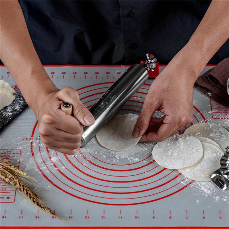 Metal Stainless Steel Rolling Pin Durable Pie Fondant Cake Kitchen Accessories