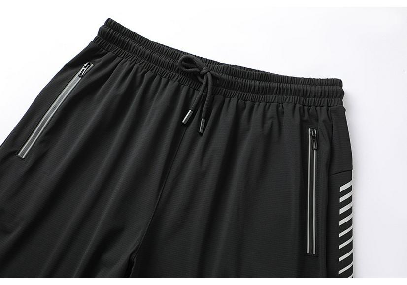 2024 Men's Quick-Dry Sports Pants: Casual, Zippered, Straight Leg for Running & Fitness