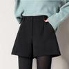Women's A-line Woolen Bootcut Shorts - High Waist, Thickened, Loose Fit for Autumn/Winter 2024