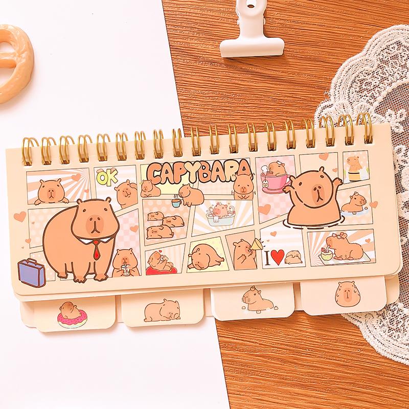 Kawaii Stationery Office Accessories School Supplies Mini Portable Notebook Small Notepad For Daily Notes Capybara Diary