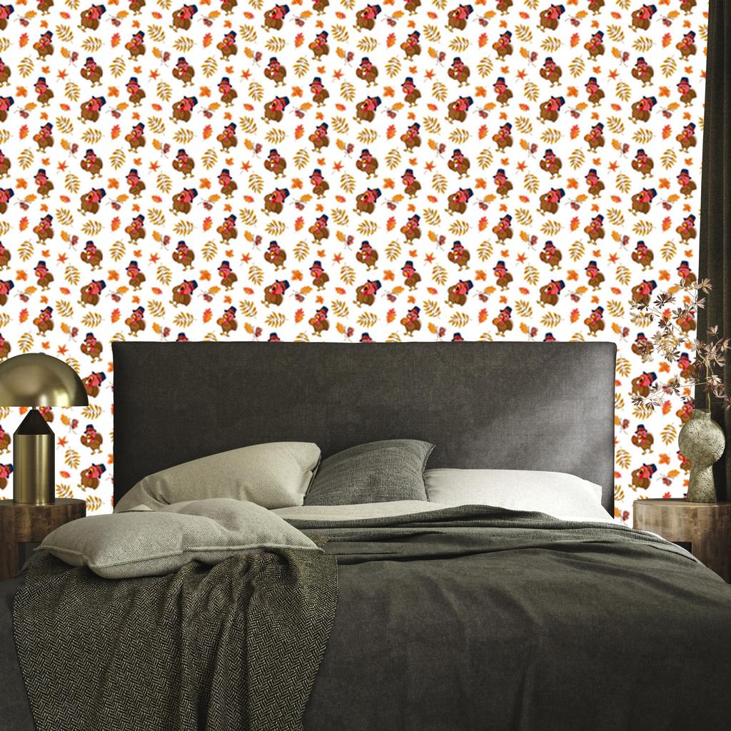 Turkey Wallpaper in White, Cream, Beige and Orange for Living Room and Bedroom 50x1000