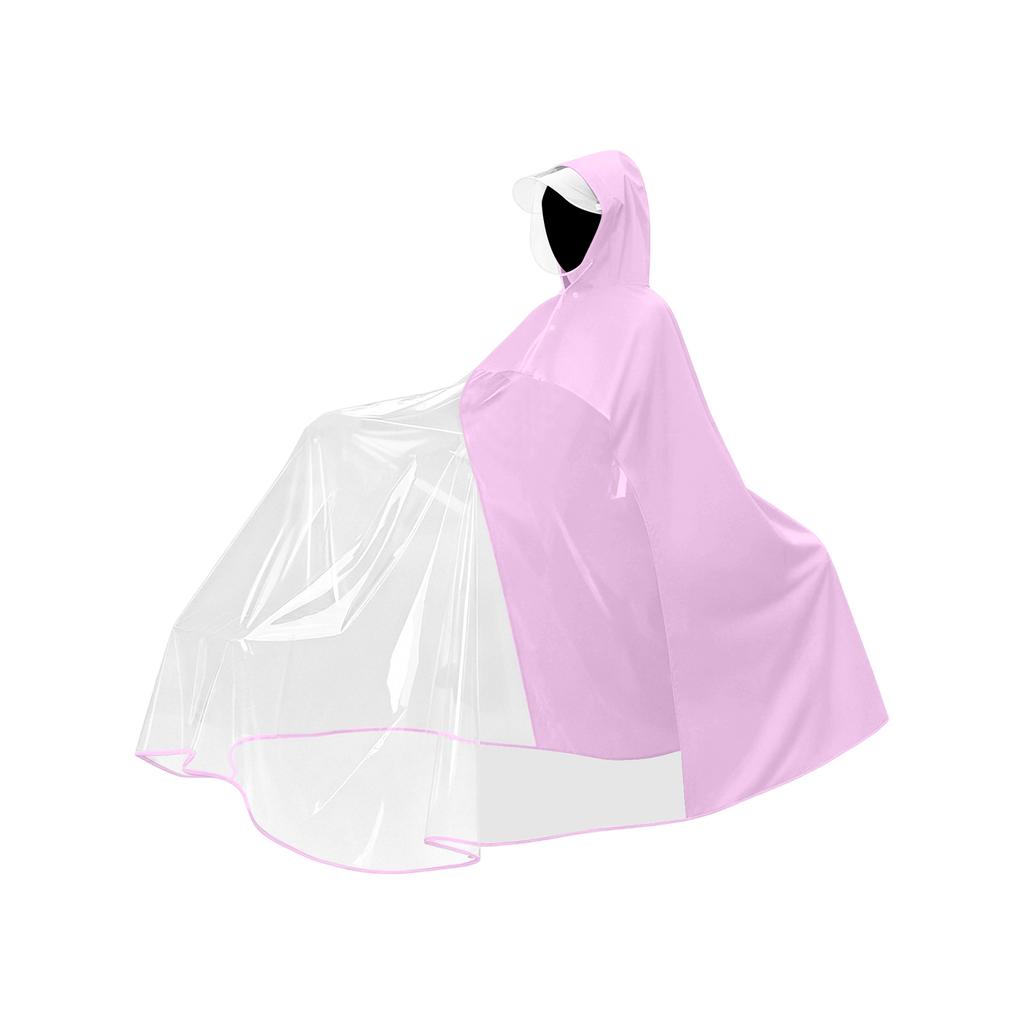 Full Body Electric Bike Raincoat for Parent and Child with Thickened Enlarged Rainproof Hood and Extended Front Panel for Storm Protection