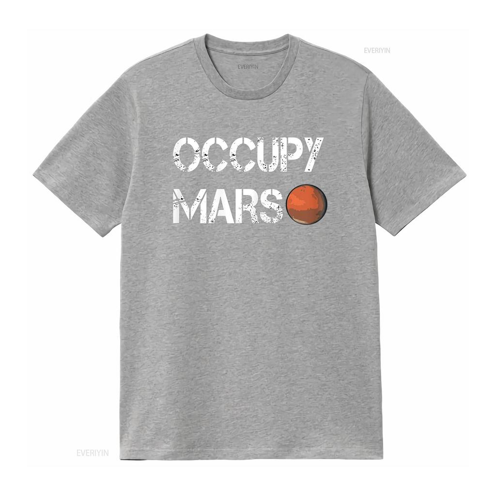 The Explorer Occupy Mars Space T Shirt vintage Washed Soft streetwear Versatile Slightly graphic Unisex homme Stylish