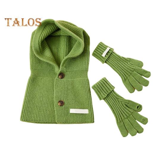 

1 комплект, женская зимняя шапка, перчатки, комплект, трикотажный однотонный, застежка на пуговицы, эластичный шарф, интегрированная защита головы и шеи, балаклава для велоспорта, пять пальцев