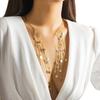 Elegant Long Tassels Necklace with Faux Coin Pendant for Women Perfect for Evening Gowns and Business Meetings