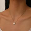 18K Gold Plated White Shell Heart Pendant Necklace, Dainty CZ Love Charm Necklace for Women, Minimalist Jewelry