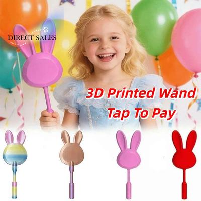 Creative 3D Printed Wand Tap To Pay Portable Rainbow Color Rabbit Magic Wand Holder Candy Color Detachable