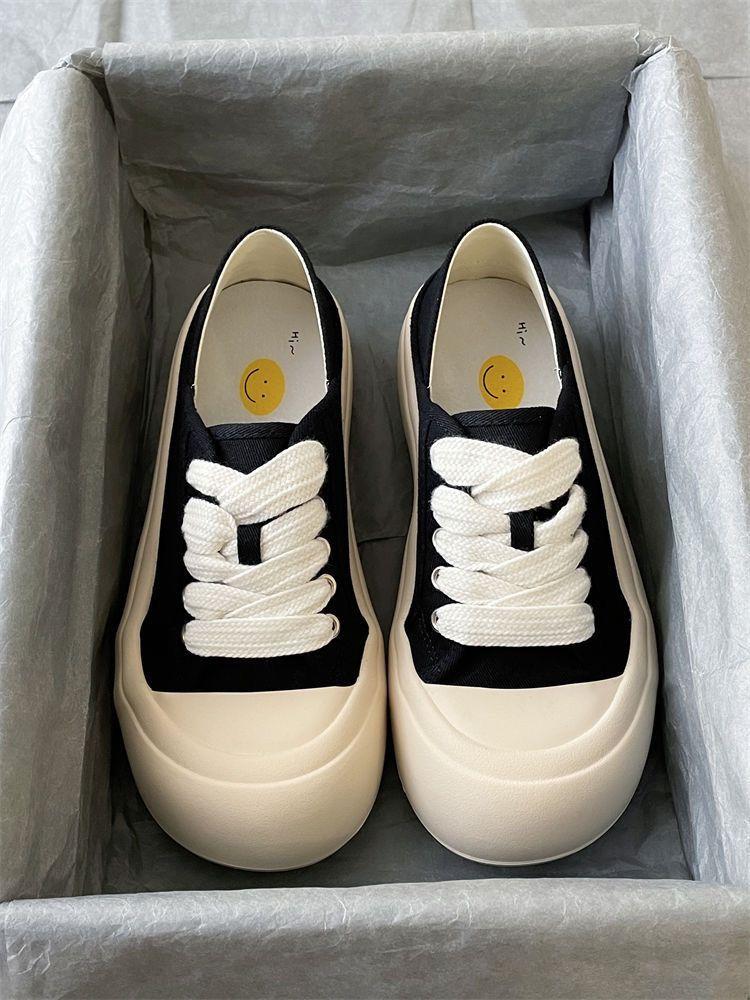 

thick-soled white shoes women s 2025 new niche fashion versatile retro soft-soled non-slip sports and leisure board shoes 40 чёрный