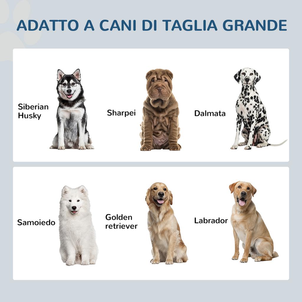 Raised Stainless Steel and Wood Dog Bowls with Drawer, 60x30x36cm, White and Grey