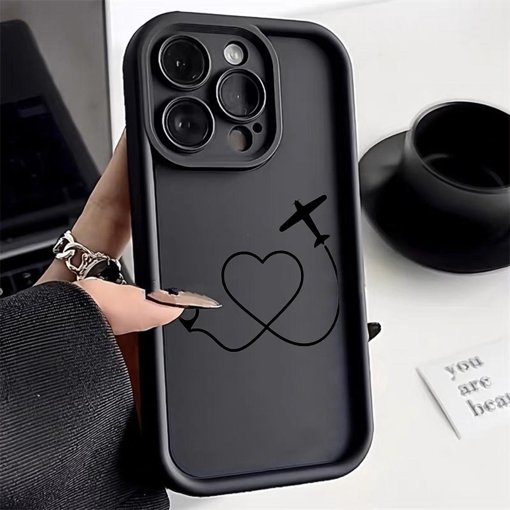 N68 Airplane flight trajectory art Soft Angel Eyes Phone Cases for Samsung A54 A34 A14 S23 S24 Ultra S20 FE Xiaomi Redmi Note 13 12C Shockproof Cover