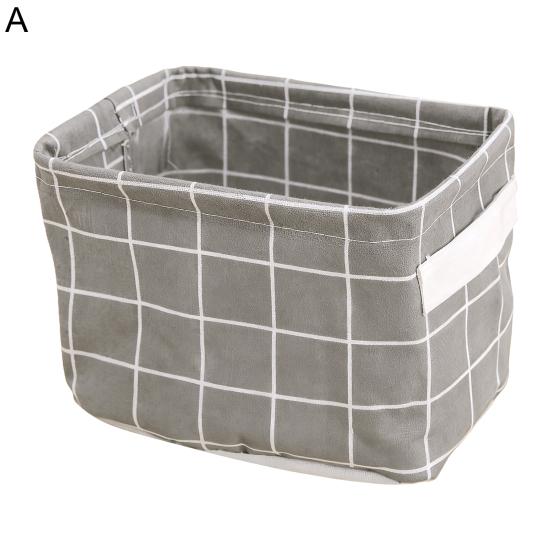 Decorative Storage Bin with Handle Cotton Flax Widely Usage Organizer Basket Office Supplies