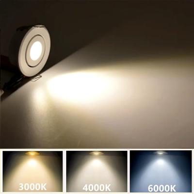 12V COB LED Downlights Mini Ceiling Light 3W Adjustable Drive Free Down Lights Showcase Cabinet Recessed Lighting White Body