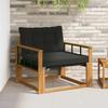Outdoor Sofa Set Solid Acacia Wood and Textilene Natural