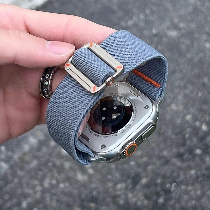 Schiebeschnalle Hill Strap für Apple Watch S10 - Nylon gewebtes, strapazierfähiges Armband für iWatch 10/9/8/7/6/5/4/3/2/1/SE/Ultra/Ultra2 49 mm 46 mm 45 mm 44 mm 42 mm