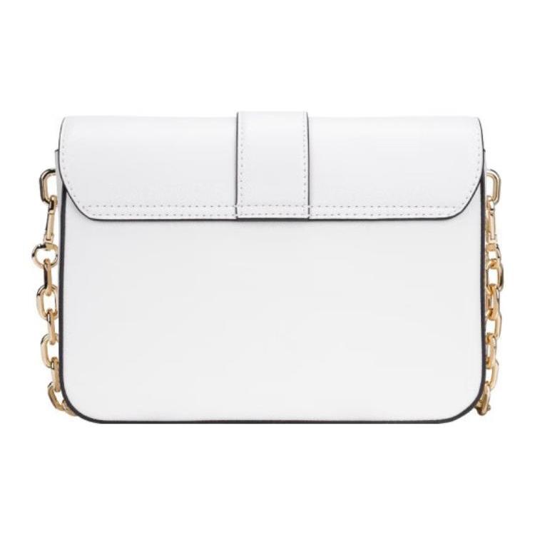 New MICHAEL KORS Carmen Cow Leather Envelope Bag, Crossbody Bag, Shoulder Bag Women's White 35S2GNML2L-WHITE