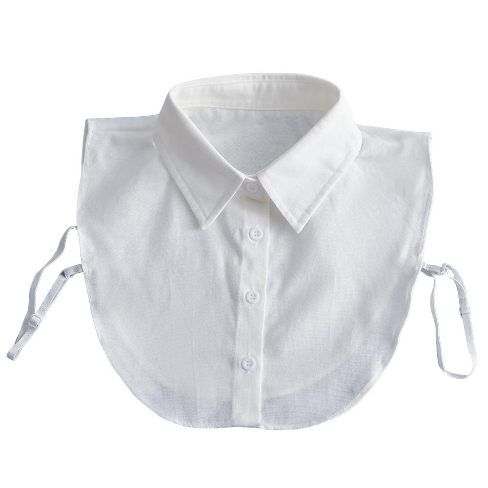 Women Clothes Accessories Detachable Fake Collar Cotton Solid Color False Collar Neckline белый